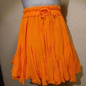 Orange mini skirt
